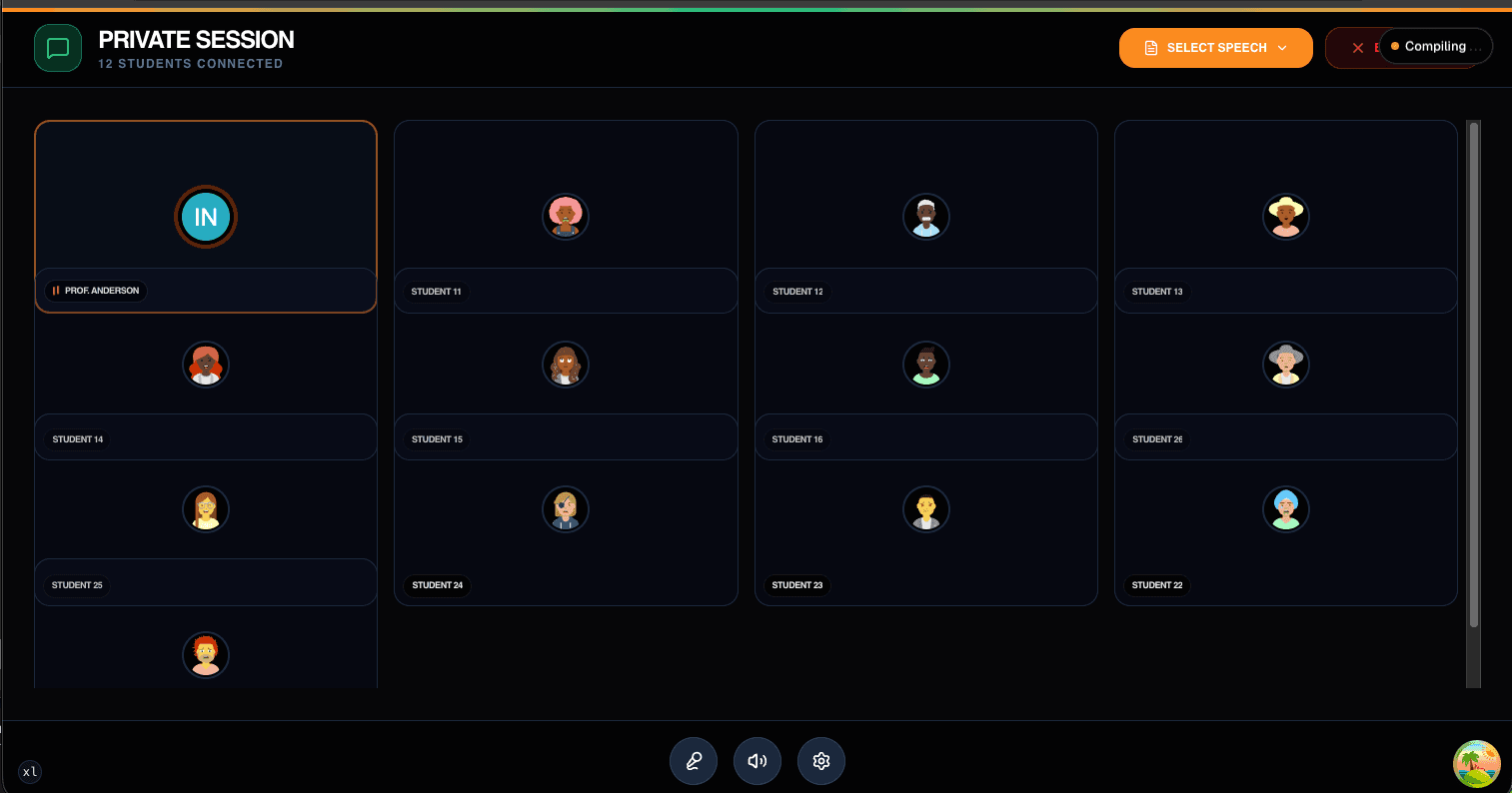Interactive seat mapping interface for the Speech Lab module